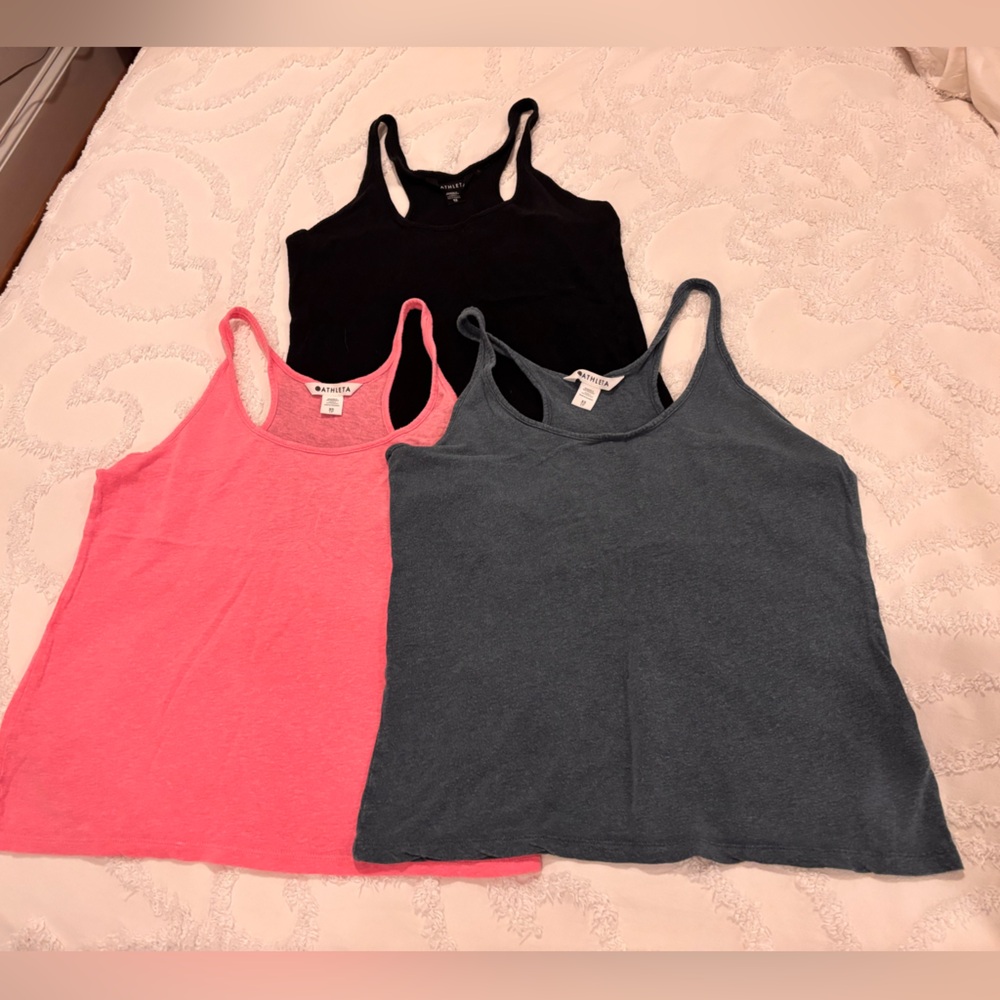 Athleta Women's Racerback Tank Tops - Black, Pink, Charcoal